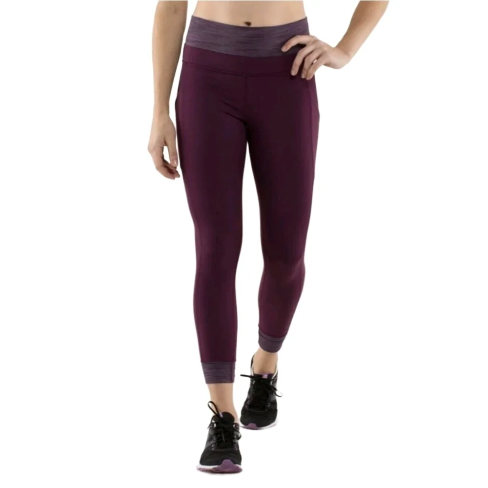 Lululemon En Route Plum Wee Are From Space September Plum Leggings Size 8/10